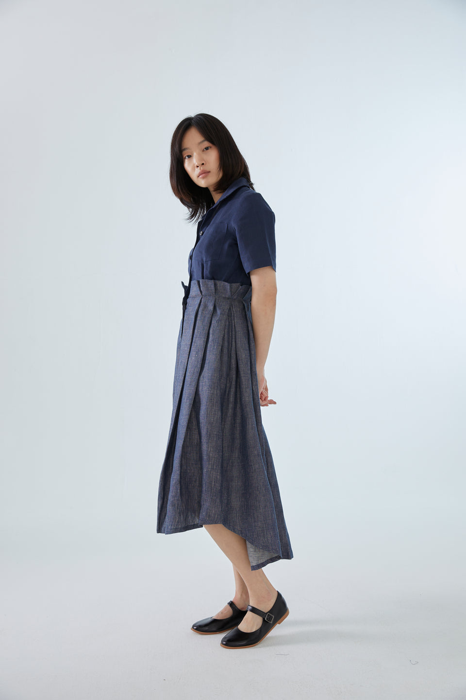 PLEATED SHIRT DRESS