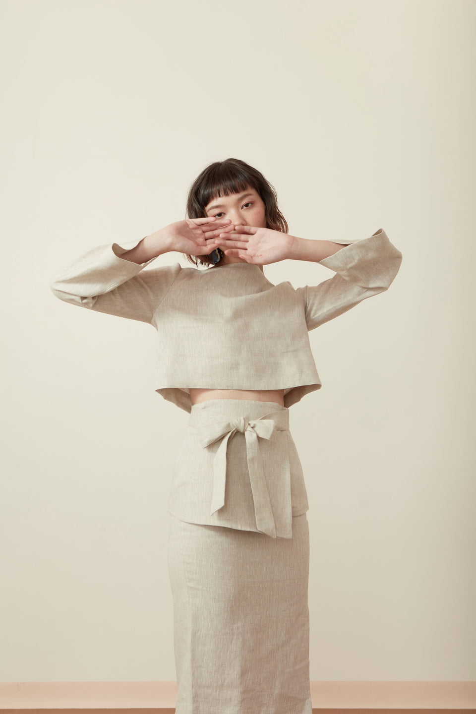 SLIT SKIRT WITH OBI