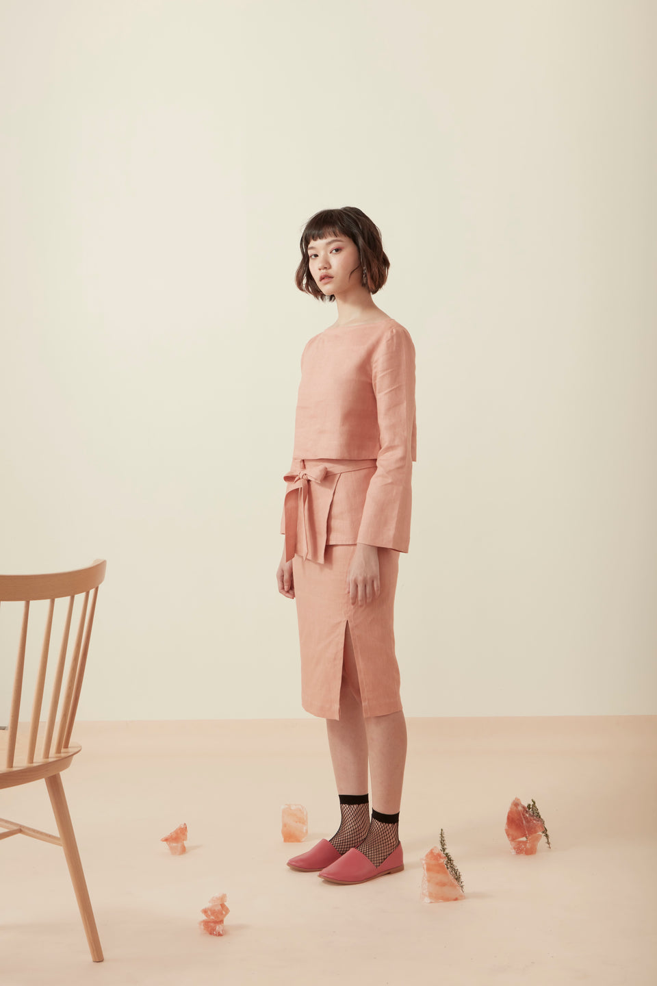 SLIT SKIRT WITH OBI