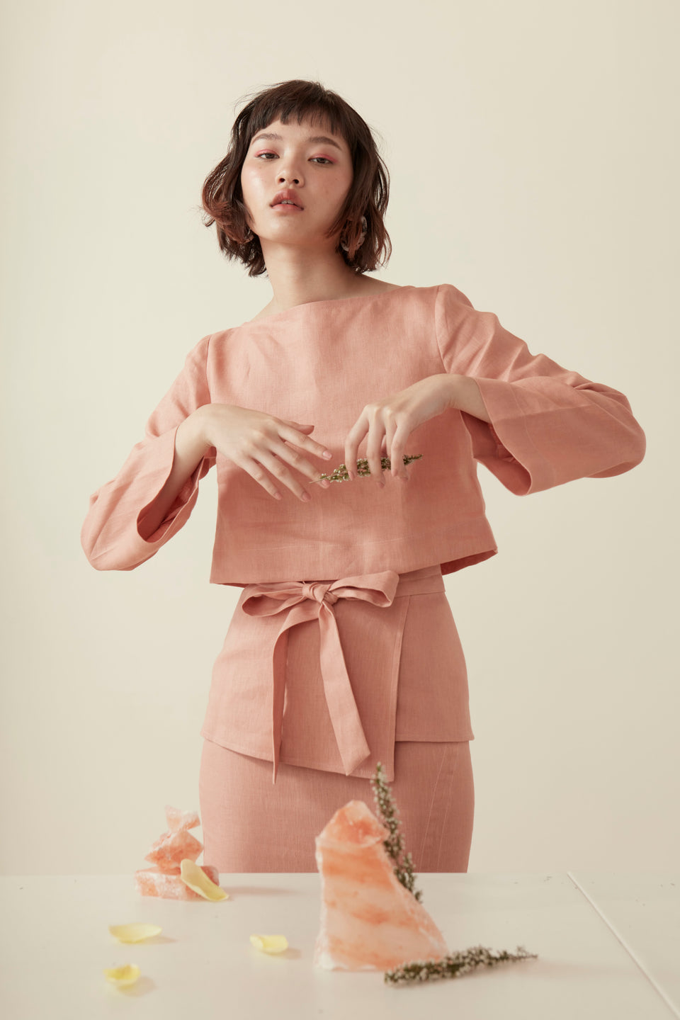SLIT SKIRT WITH OBI