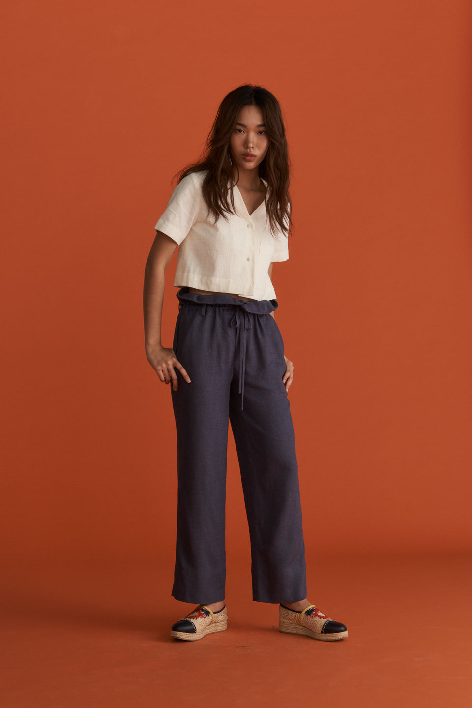 TIE-WAIST TROUSERS