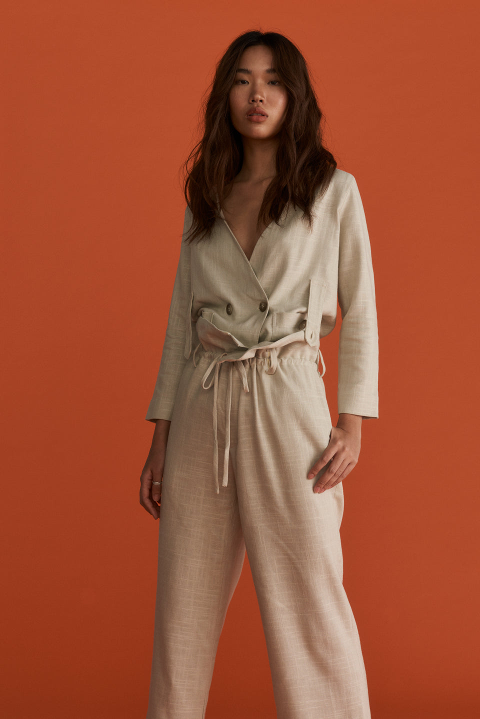 TIE-WAIST TROUSERS
